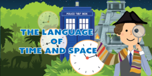 Banner Illustration of Doctor who investigating the language of space and time